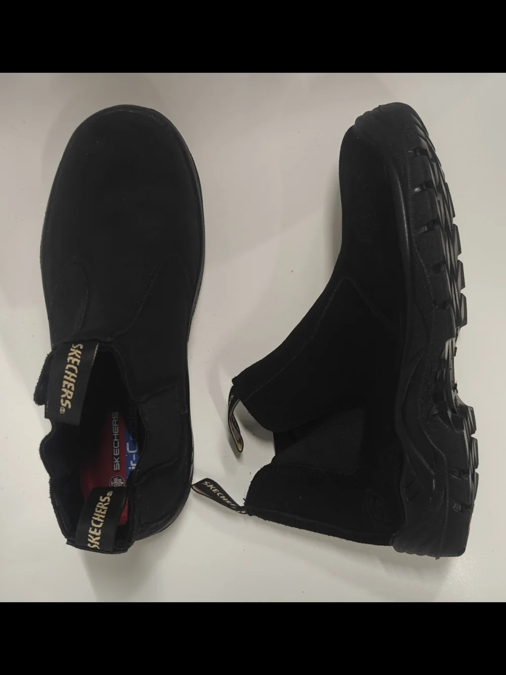 Skechers Work Men's 9 Black Safety Toe EH Slip On Work Shoes Leather
